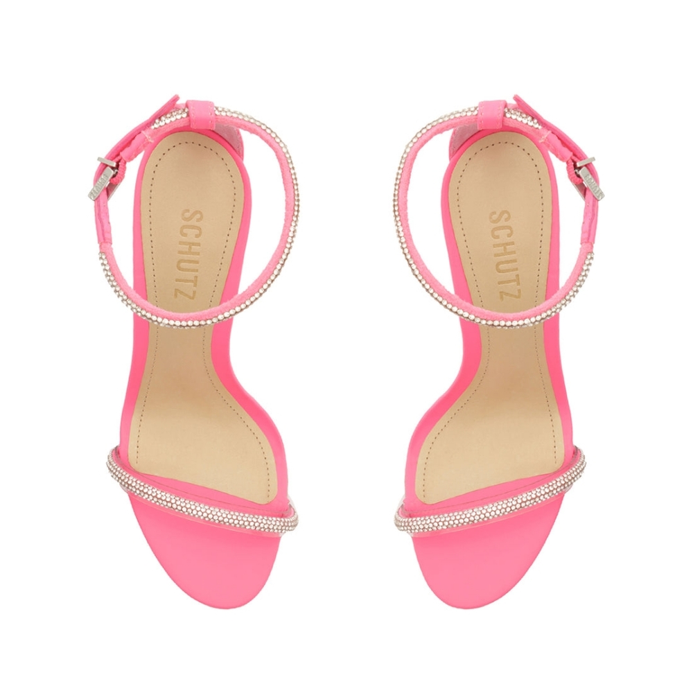 SCHUTZ Pink Sparkle Embellished Stiletto Sandals | Size 7.5 | NWT - Picture 4 of 5